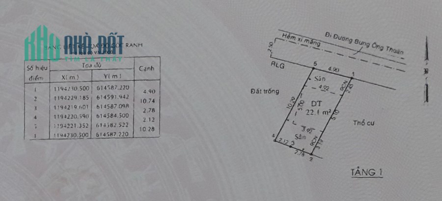 Lô đất đường Bưng Ông thoàn phú hữu DT 50m giá tốt