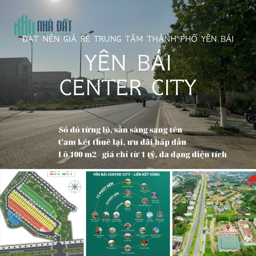 YÊN BÁI CENTER CITY - LÔ ĐẤT CỦA RIÊNG BẠN VỚI GIÁ TRỰC TIẾP CHỦ ĐẦU TƯ - CHỈ TỪ 1 TỶ 2/Ô