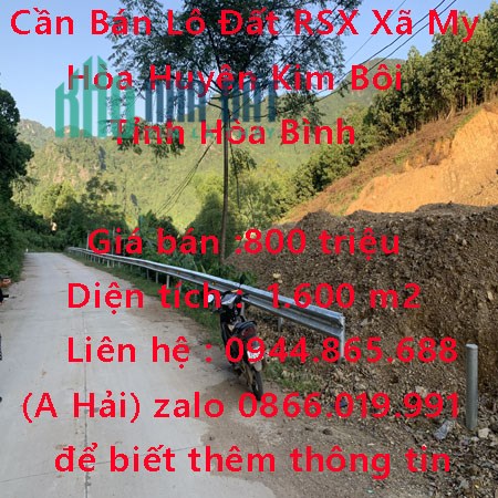 Cần Bán Lô Đất RSX Xã My Hòa Huyện Kim Bôi Tỉnh Hòa Bình