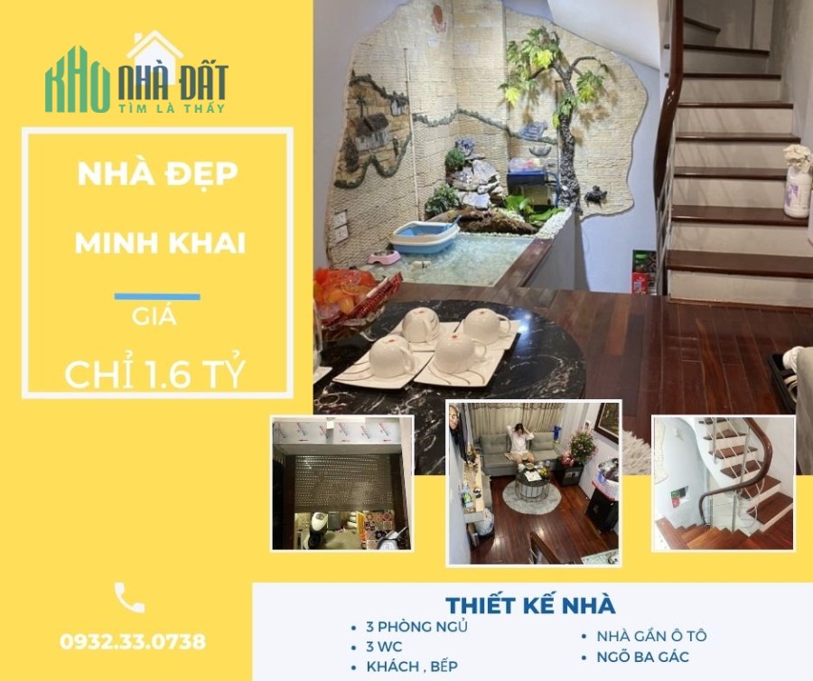 HIẾM, CHỈ 1.6 tỷ có ngay nhà Minh Khai 5 tầng hiện đại, FULL nội thất DT18m2, sổ đỏ riêng Chính Chủ.