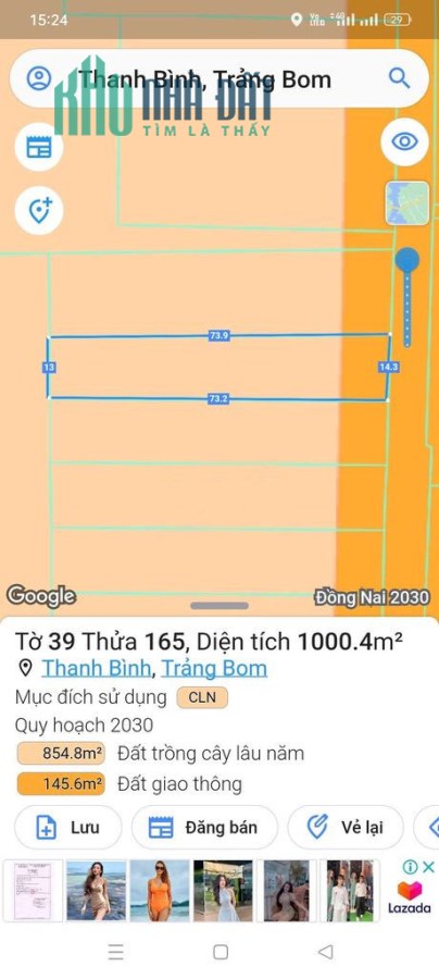 Chính Chủ Cần Bán 2000m2 Đất Mt Ngay Trung Tâm Thanh Bình