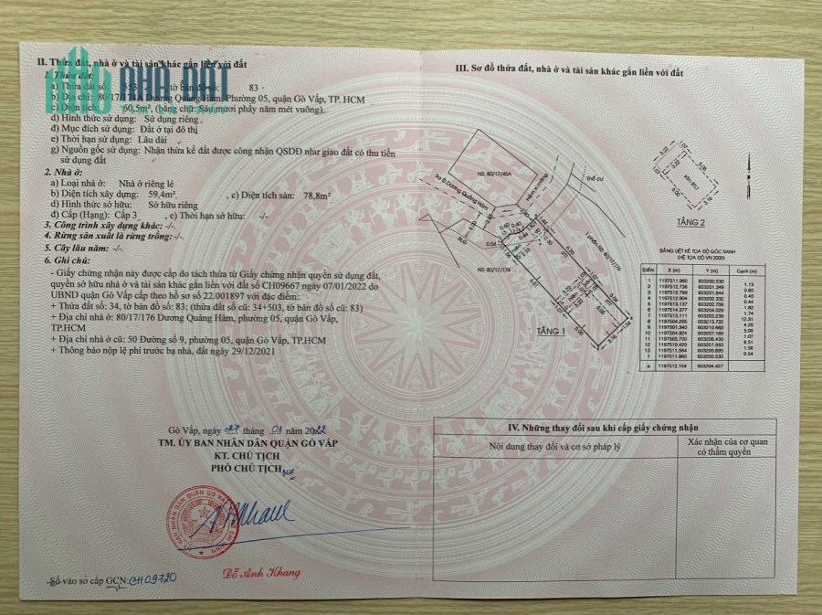 Bán lô đất Dương Quảng Hàm Hàm, P.5, Gò Vấp: 4,2 x 15, giá 4,7 tỷ.