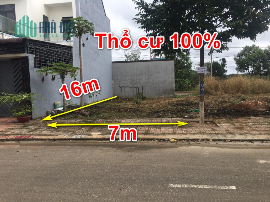 Đất mặt tiền giữa đường Nguyễn Phúc Chu và đường Nguyễn Cơ Thạch - Tp BMT
7x16m TC 100%. Giá chỉ