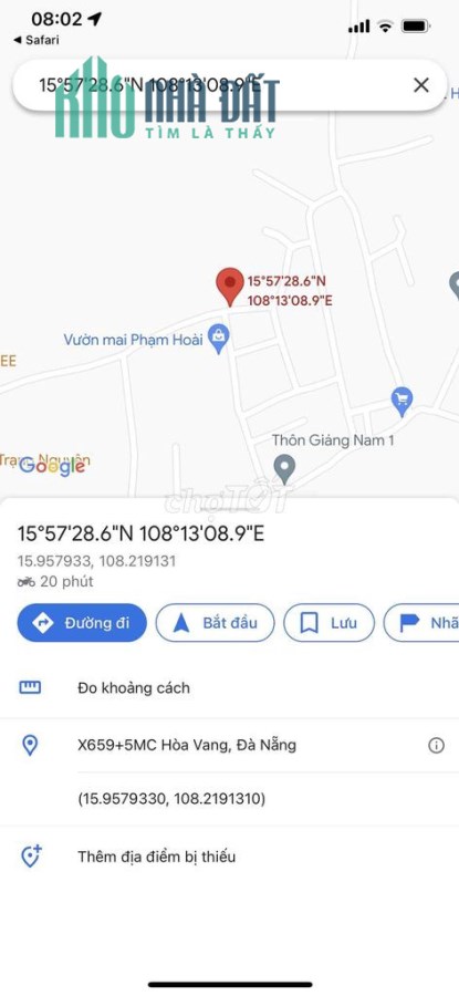 Bán lô đất đẹp nhất tại Thôn Nhơn Thọ 2, Xã Hòa Phước, Huyện Hòa Vang, Đà Nẵng