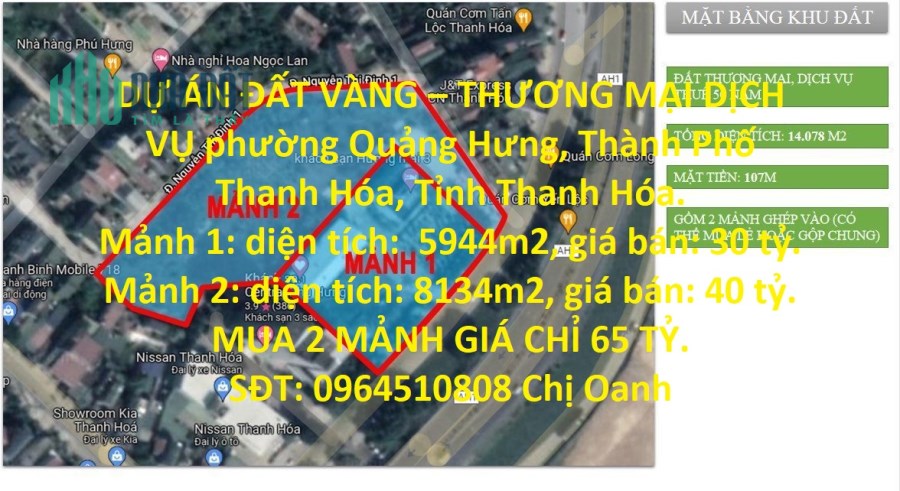 DỰ ÁN ĐẤT VÀNG – THƯƠNG MẠI DỊCH VỤ THANH HÓA.