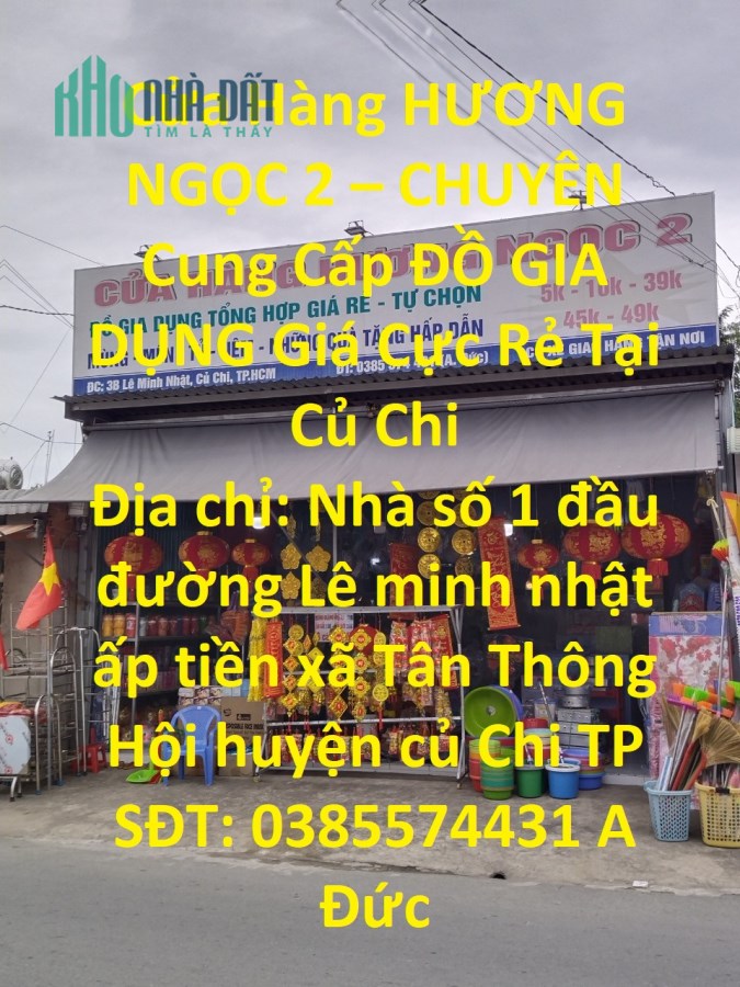 **Cửa Hàng HƯƠNG NGỌC 2 – CHUYÊN Cung Cấp ĐỒ GIA DỤNG Giá Cực Rẻ Tại Củ Chi