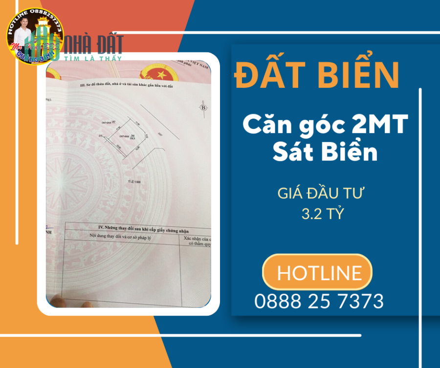 Duy nhất lô đất biển HẢI NINH quy hoạch đẹp ngay sát biển.