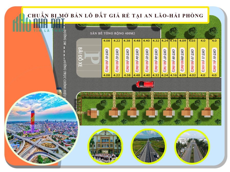 Chỉ hơn 400tr sở hữu ngay lô đất 61m2, cạnh khu doanh trại Mỹ Đức An Lão HP