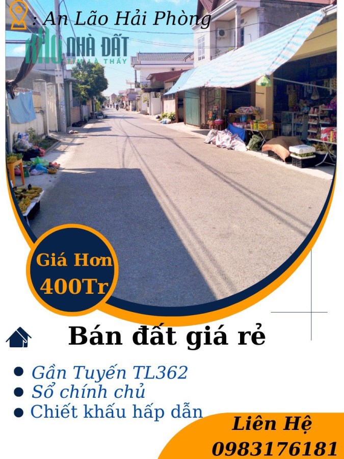 Bán lô đất 3 mặt thoáng gần đường Ql362 giá chỉ hơn 400tr sổ đỏ chính chủ