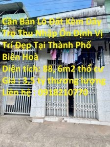 Cần Bán Lô Đất Kèm Dãy Trọ Thu Nhập Ổn Định Vị Trí Đẹp Tại Thành Phố Biên Hoà