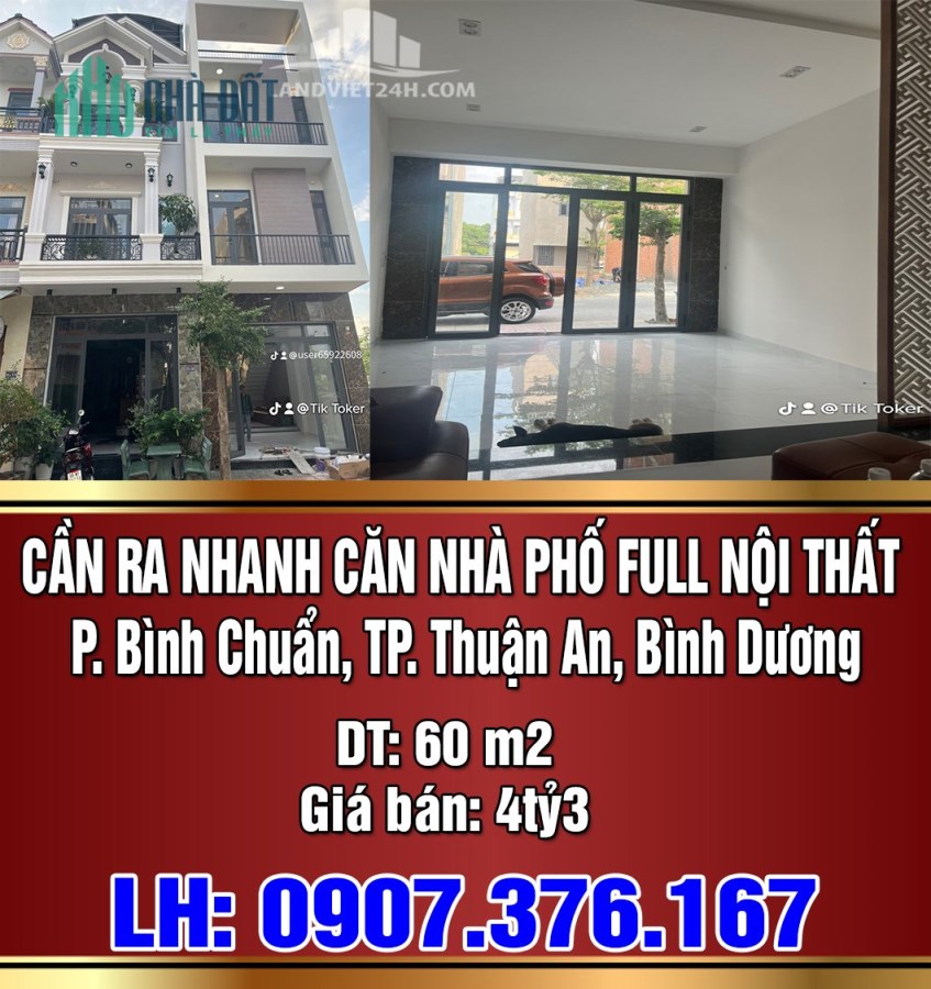 Đầu năm cần ra nhanh căn nhà phố Bình Dương