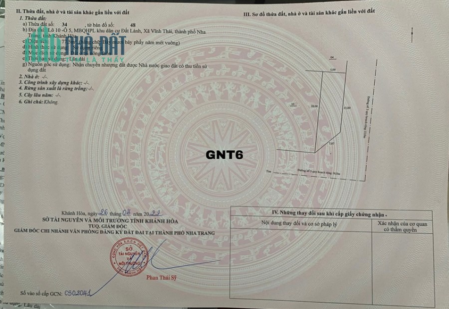 [ SẢN PHẨM GNT6 ] SẢN PHẨM 2 MẶT TIỀN KHU TĐC ĐẤT LÀNH, VĨNH THÁI, NHA TRANG