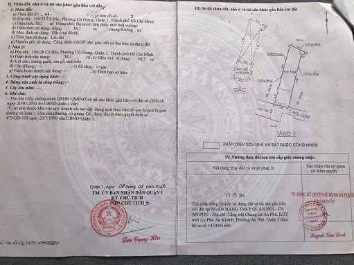 Mình cần bán gấp nhà 1 sẹc tại 219 Trần Hưng Đạo, phường Cô Giang, Quận 1, Tp Hồ Chí Minh