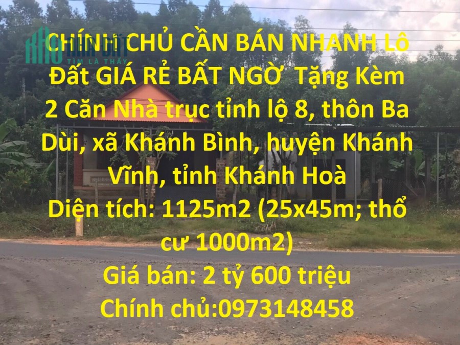 CHÍNH CHỦ CẦN BÁN NHANH Lô Đất GIÁ RẺ BẤT NGỜ  Tặng Kèm 2 Căn Nhà