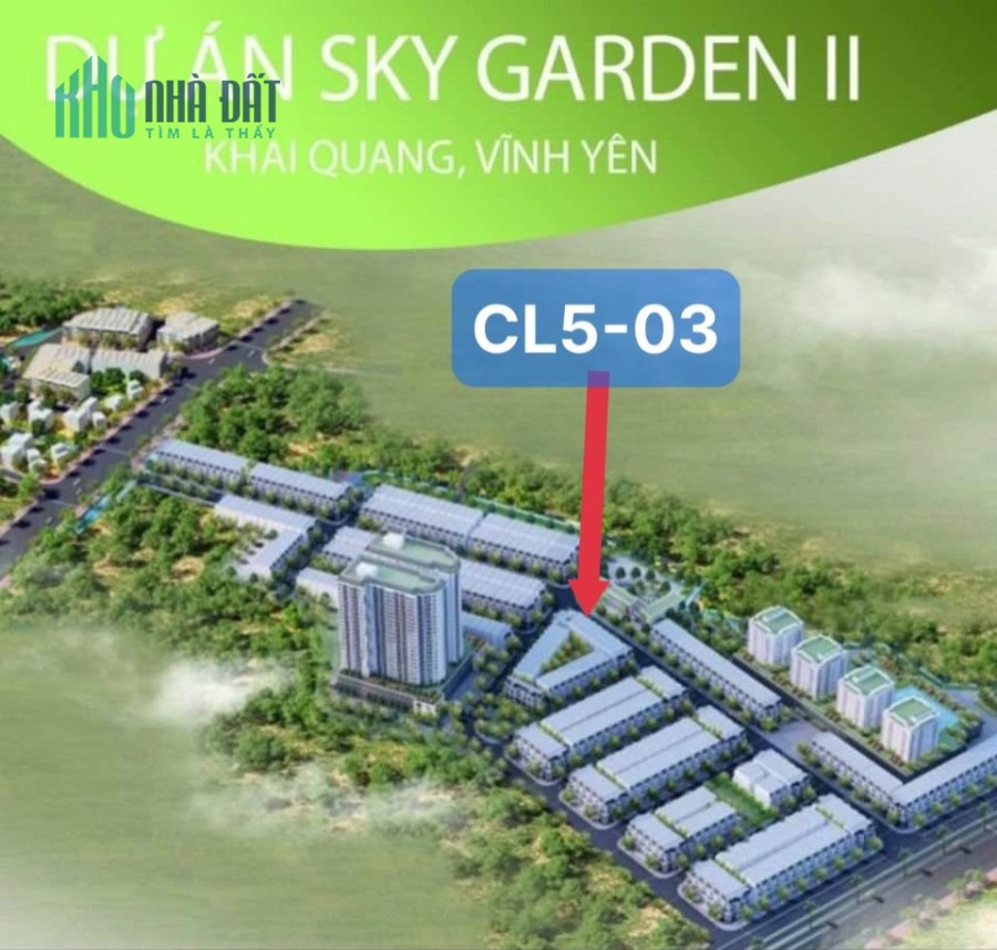 Lãi ngay # 500tr khi mua ô HOA HẬU"CL5-03" tại VCI SKYGARDEN Vĩnh Yên siêu đẹp.Giá 21Tr/m2.