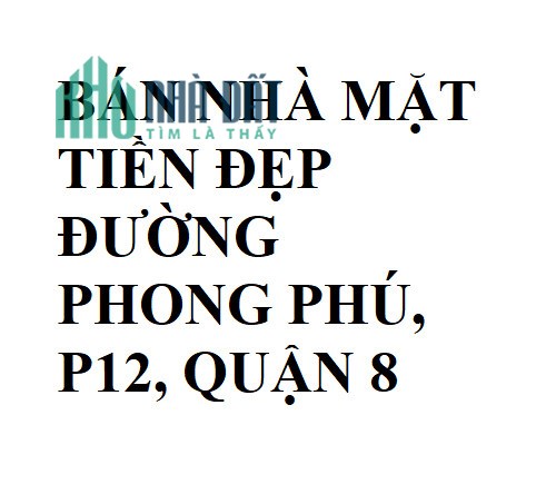 BÁN NHÀ MẶT TIỀN ĐẸP ĐƯỜNG PHONG PHÚ, P12, QUẬN 8